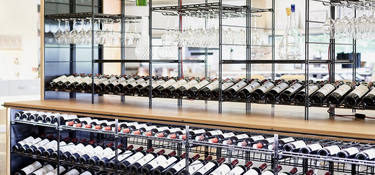 wine rack inside of the boutique - Wine Paths